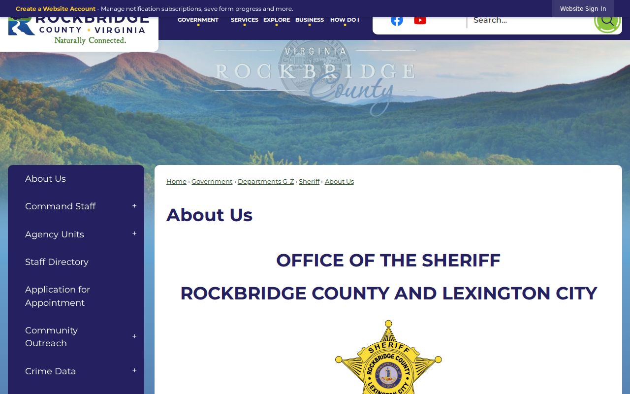 Rockbridge County warrant routing context: county description of local law-enforcement agencies