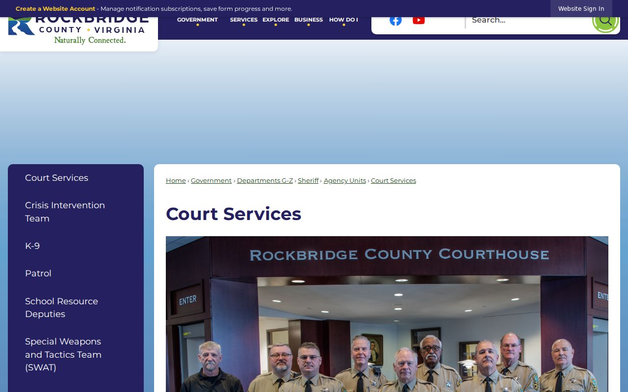 Rockbridge County warrant service reference: Sheriff Court Services information